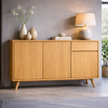 Solid Wood Console Cabinet with Drawer and Doors – Modern Entryway Storage Cabinet - view 1 of 7