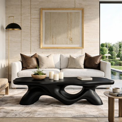 Unique Wooden Coffee Table with Curved Design for Living Room - view 4 of 7