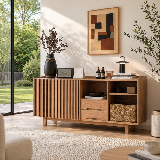 Solid Wood Console Sideboard – Modern Storage Cabinet for Living Room - view 1 of 7