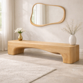 Modern Curved Entryway Bench Sculptural Hallway Seat Minimalist Console Style Furniture - view 1 of 7