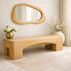 Modern Entryway Bench Curved Sculptural Hallway Seat Minimalist Statement Furniture - view 1 of 7