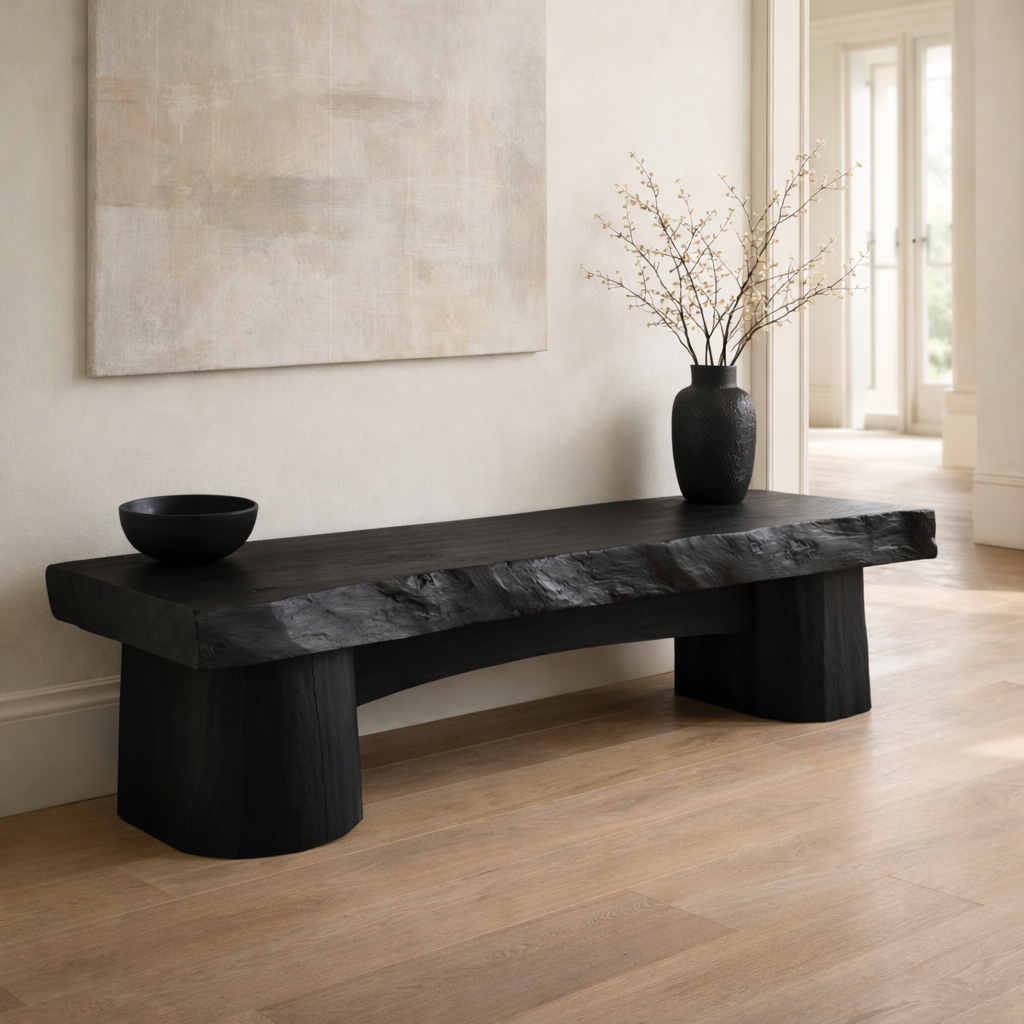 Rustic Entryway Bench Live Edge Hallway Seat Farmhouse Console Style Furniture - view 4 of 7