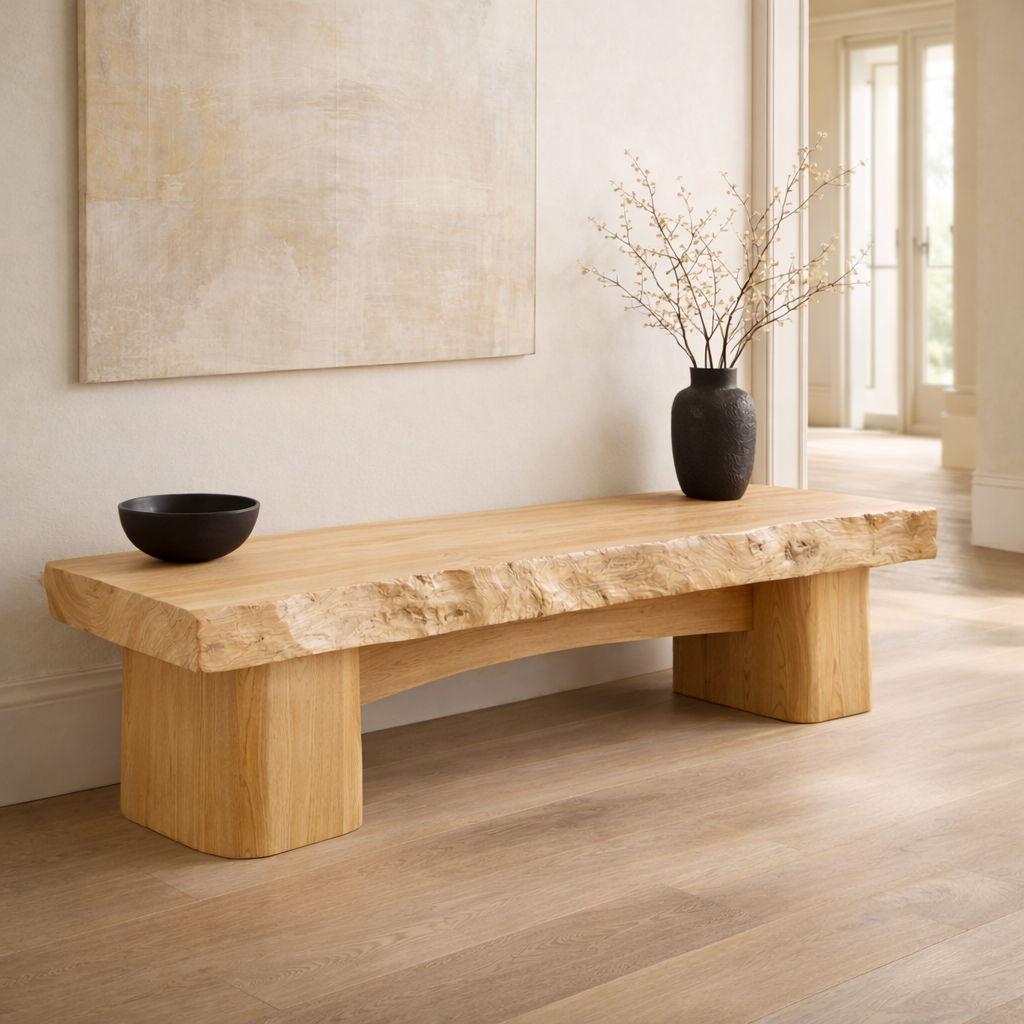 Rustic Entryway Bench Live Edge Hallway Seat Farmhouse Console Style Furniture - view 1 of 7