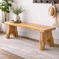 Live Edge Solid Wood Entryway Bench | Organic Design with Unique Legs - view 1 of 7