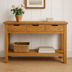Rustic Wooden Console Table with Storage Drawers and Bottom Shelf for Entryway - view 1 of 7