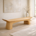 Modern Curved Entryway Bench Sculptural Hallway Seat Organic Minimalist Furniture - view 1 of 7