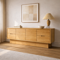 Solid Wood Console Cabinet with Drawers and Modern Storage Design - view 1 of 7
