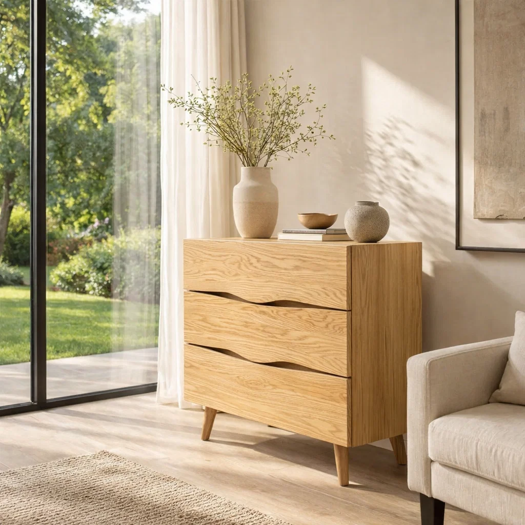 Live Edge Solid Wood Console Sideboard – Rustic Modern Walnut Storage Cabinet - view 1 of 7