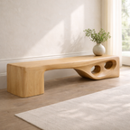 Modern Entryway Bench Sculptural Curved Hallway Seat Organic Statement Furniture - view 1 of 7
