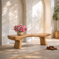 Modern Sculptural Black Wood Bench, Minimalist Statement Seating - view 1 of 7