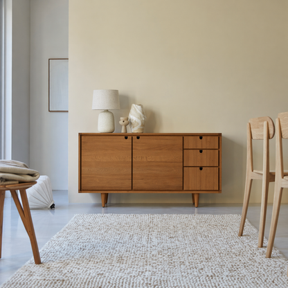 Solid Wood Sideboard Cabinet with Doors & Drawers – Minimalist Storage - view 3 of 7