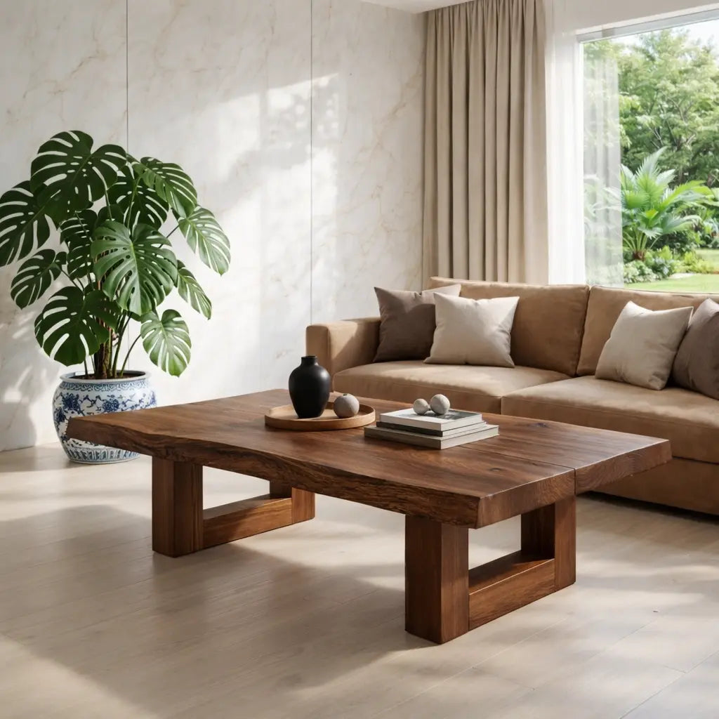 Natural Wood Coffee Table with Modern Design and Minimalist Aesthetic - view 3 of 7