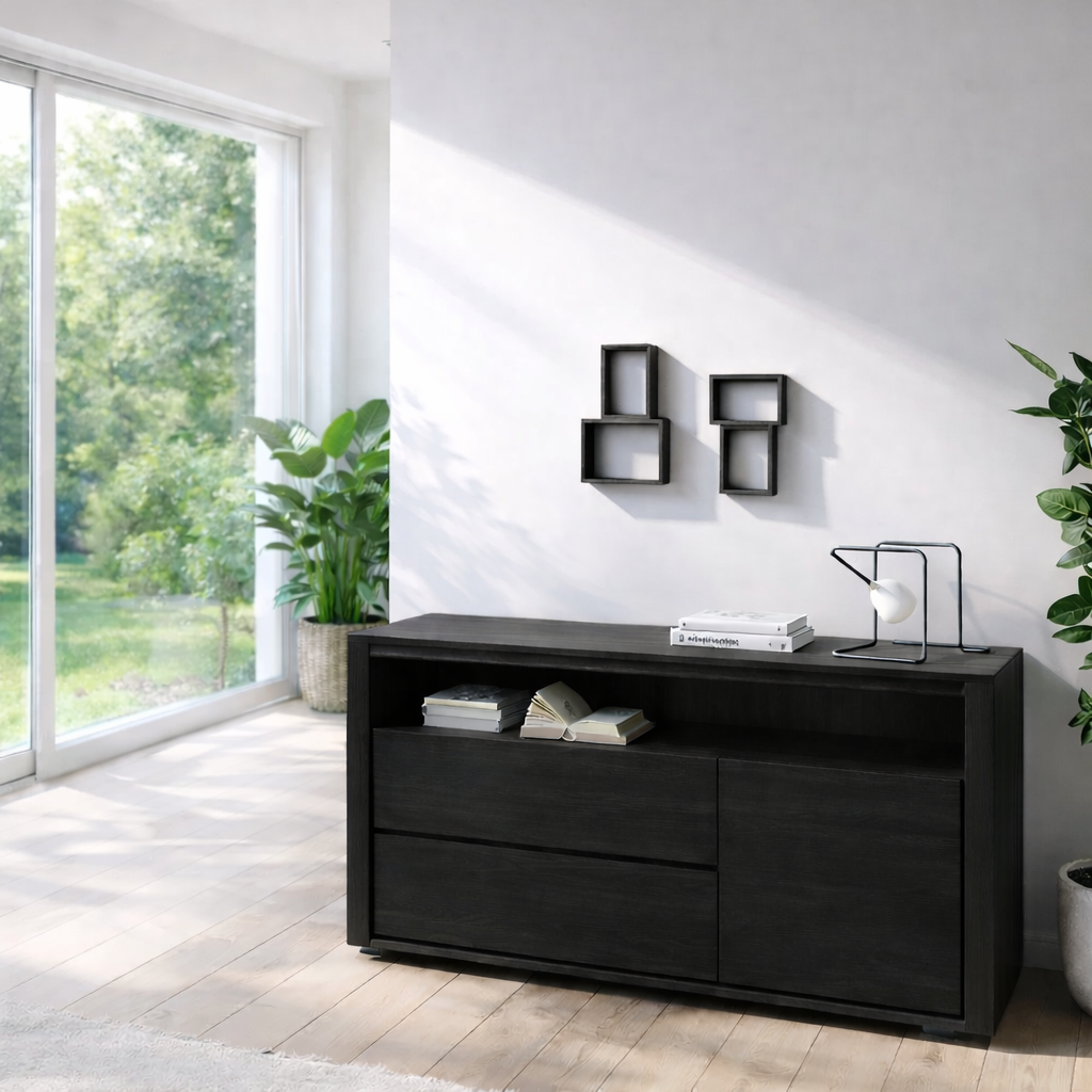 Modern Sideboard Cabinet with Drawers and Open Shelf - view 4 of 7