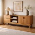 Solid Wood Console Cabinet with Drawers, Doors and Open Shelf Storage - view 1 of 7