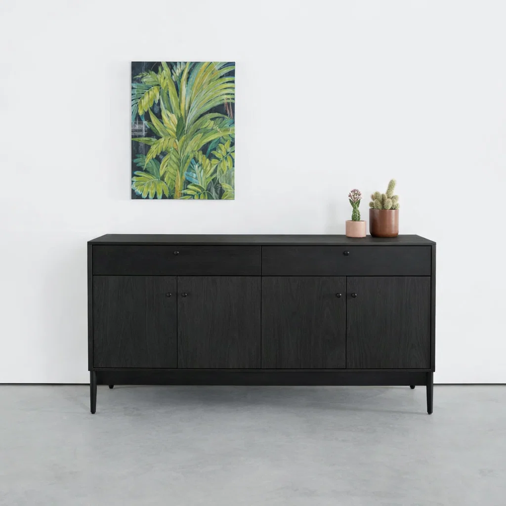 Wood Sideboard Cabinet with Drawers & Doors – Modern Minimal Storage - view 4 of 7