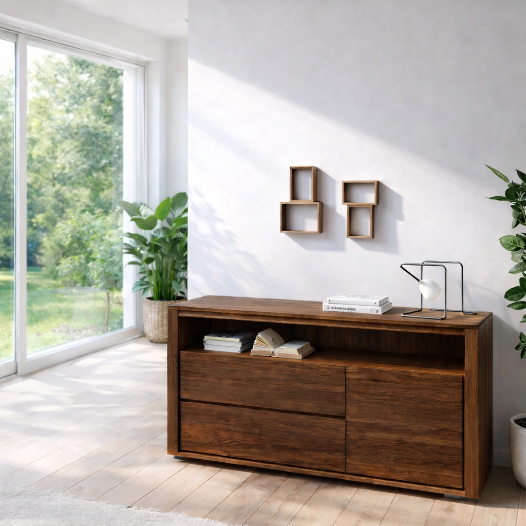 Modern Sideboard Cabinet with Drawers and Open Shelf - view 2 of 7