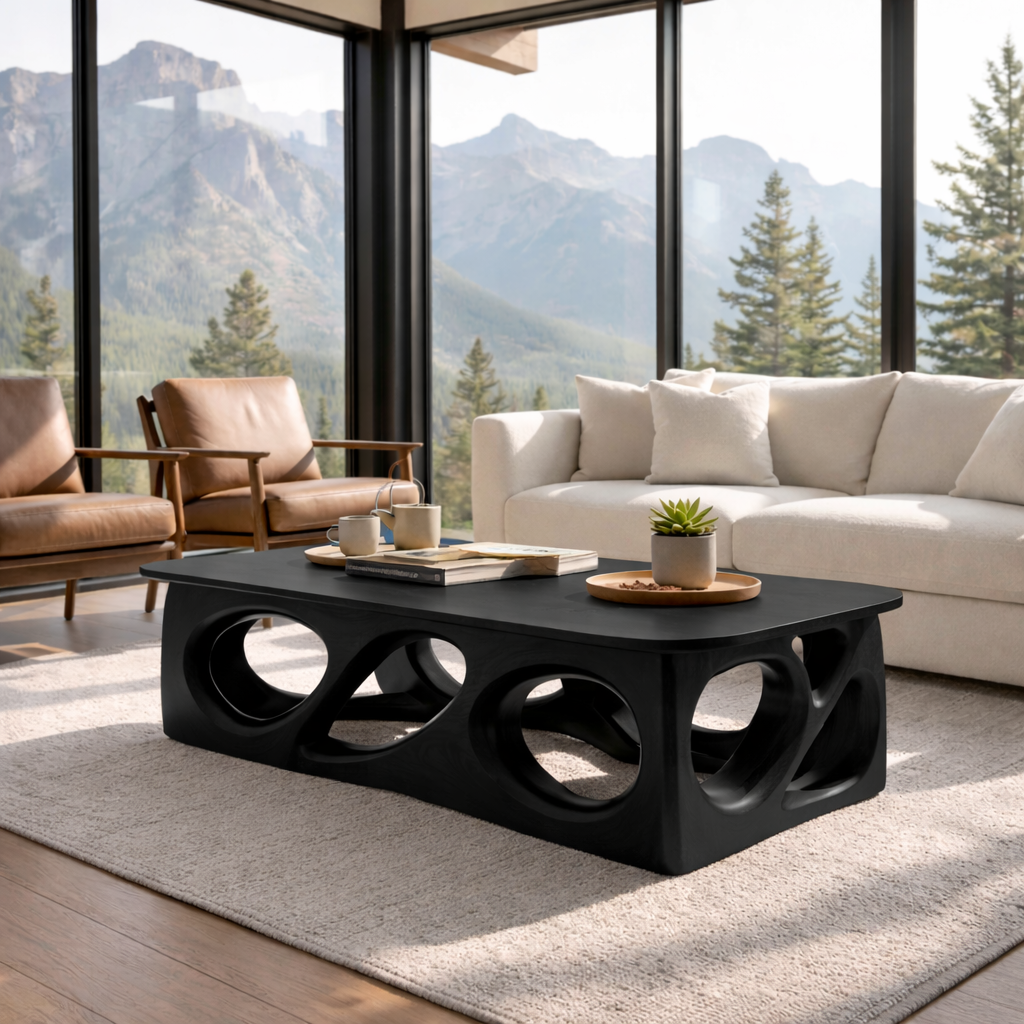 Handcrafted Solid Wood Coffee Table – Sculptural Modern Design - view 2 of 7
