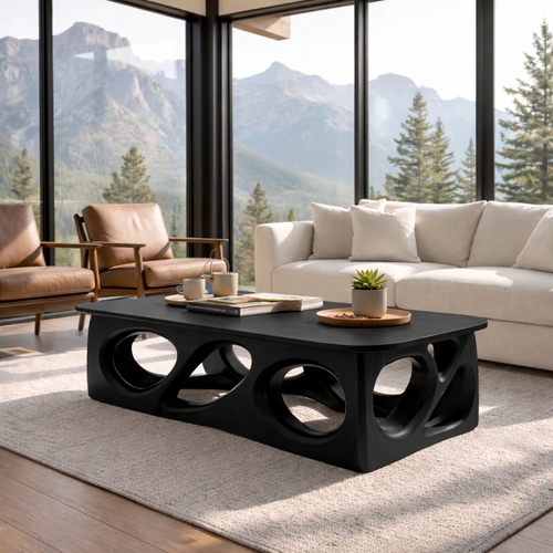 Handcrafted Solid Wood Coffee Table – Sculptural Modern Design - view 2 of 7