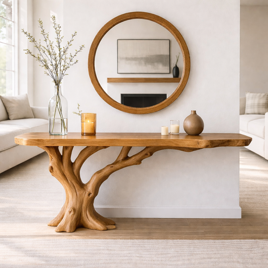Tree Root Solid Wood Console Table, Organic Sculptural Entryway Table - view 1 of 7