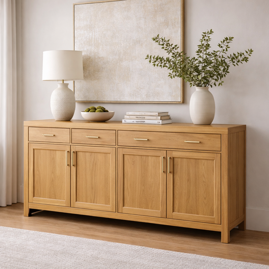 Solid Wood Console Cabinet with Drawers and Door Storage for Living Room - view 1 of 7
