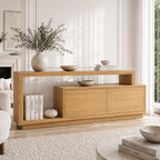 Minimalist Solid Wood Console Sideboard – Modern Walnut Entryway Storage Table - view 1 of 7