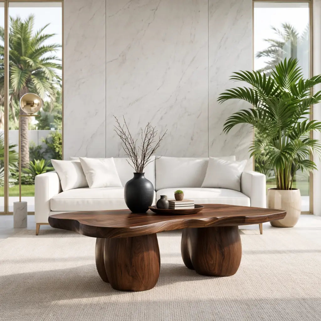 Handcrafted Live Edge Coffee Table with Unique Sculptural Design - view 2 of 7