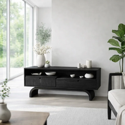 Solid Wood Sideboard Console with Drawers – Minimalist Storage Cabinet - view 4 of 7