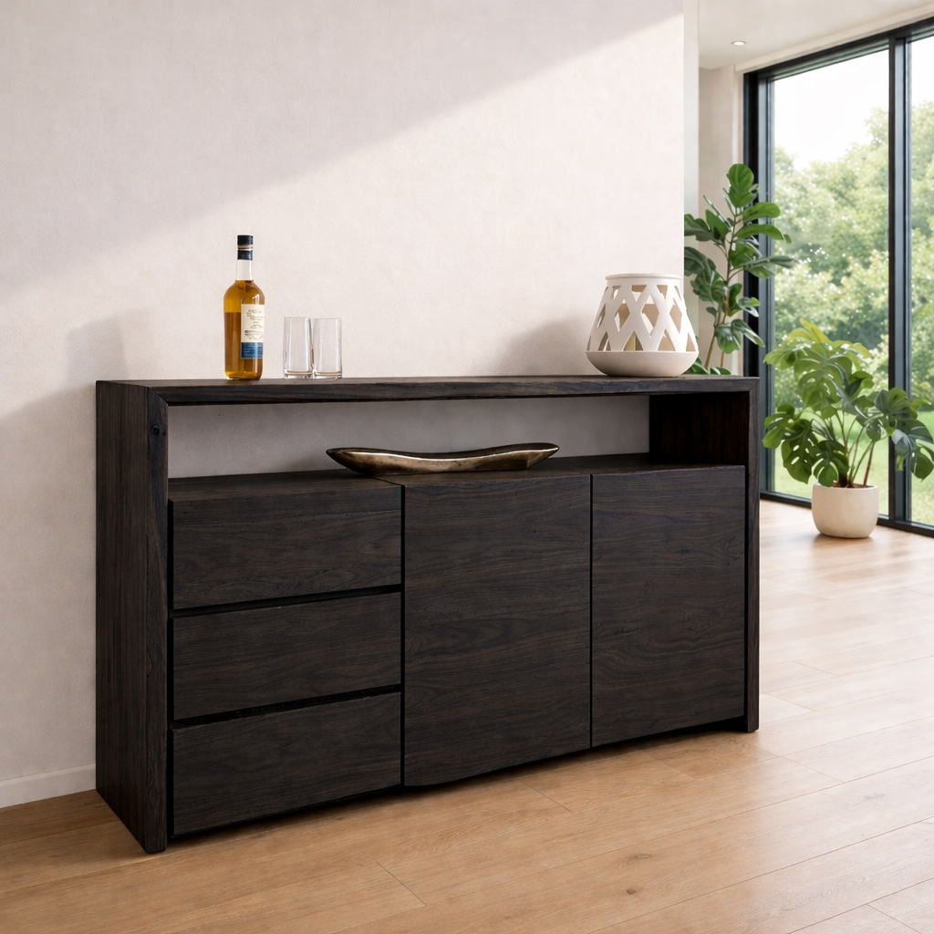 Modern Sideboard Cabinet with Drawers and Doors – Minimalist Storage Console - view 4 of 7