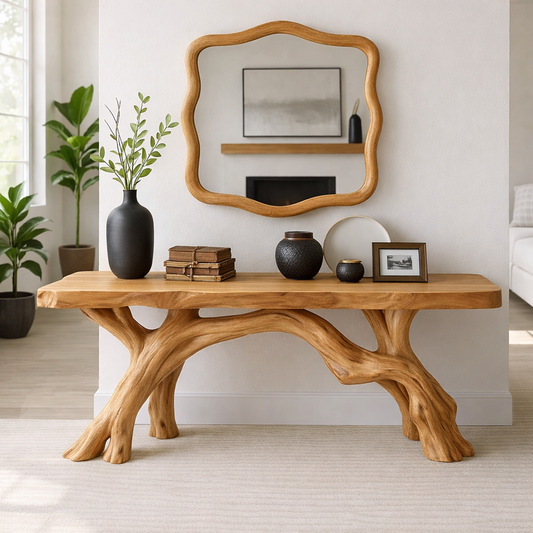 Tree Branch Solid Wood Console Table, Sculptural Organic Entryway Table - view 1 of 7