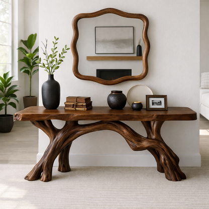 Tree Branch Solid Wood Console Table, Sculptural Organic Entryway Table - view 6 of 7