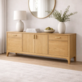 Modern Solid Wood Sideboard Console Cabinet with Drawers and Storage - view 1 of 7