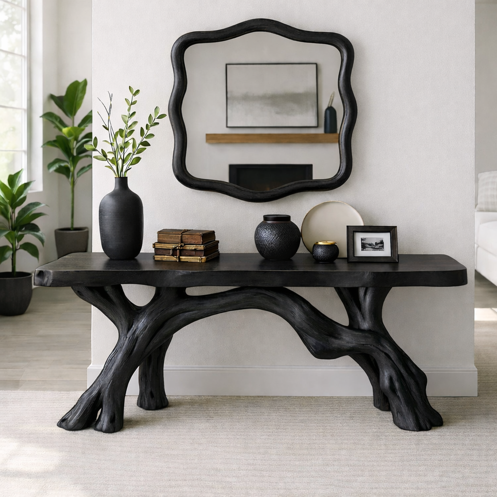 Tree Branch Solid Wood Console Table, Sculptural Organic Entryway Table - view 7 of 7