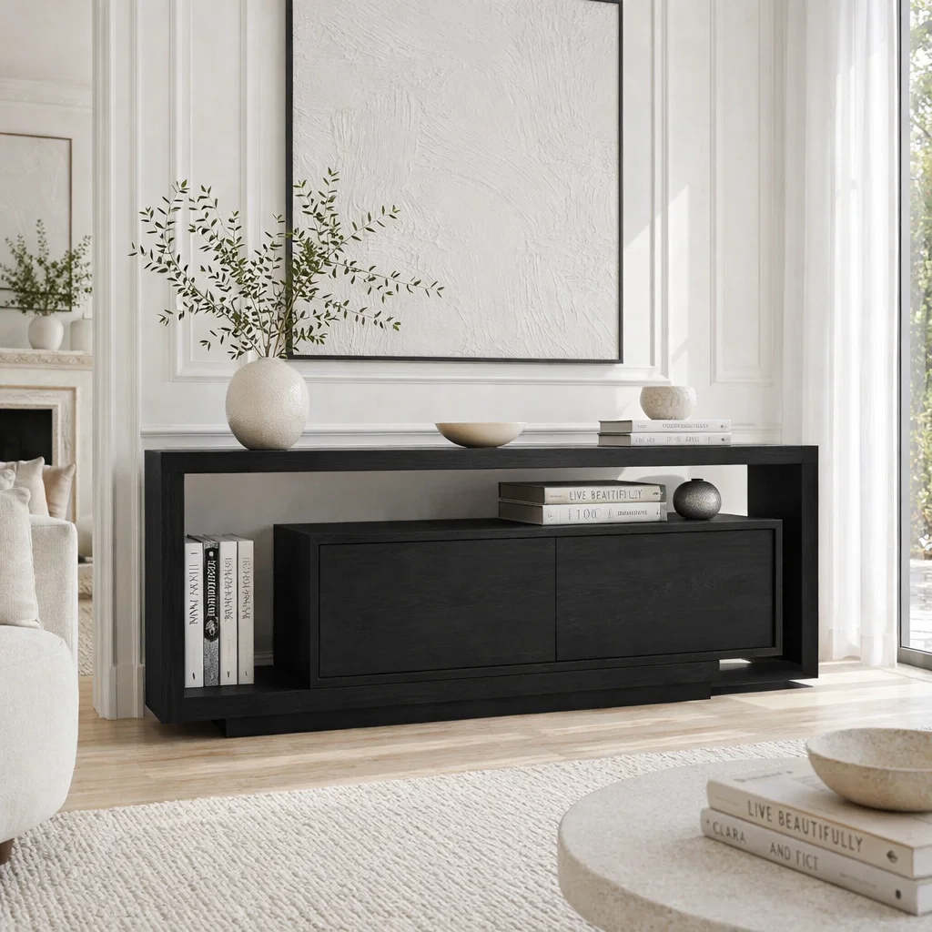 Solid Wood Console Sideboard – Modern Storage Cabinet with Clean Design - view 4 of 7