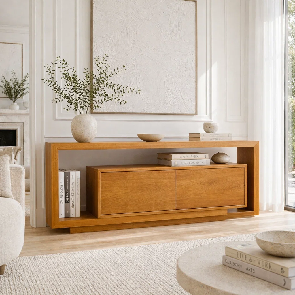 Solid Wood Console Sideboard – Modern Storage Cabinet with Clean Design - view 3 of 7