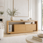 Solid Wood Console Sideboard – Modern Storage Cabinet with Clean Design - view 1 of 7