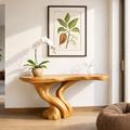 Organic Solid Wood Console Table, Sculptural Tree Root Base Entryway Hallway Furniture - view 1 of 7