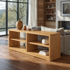 Modern Solid Wood Console Cabinet with Open Shelving – Stylish Living Room Storage - view 1 of 7