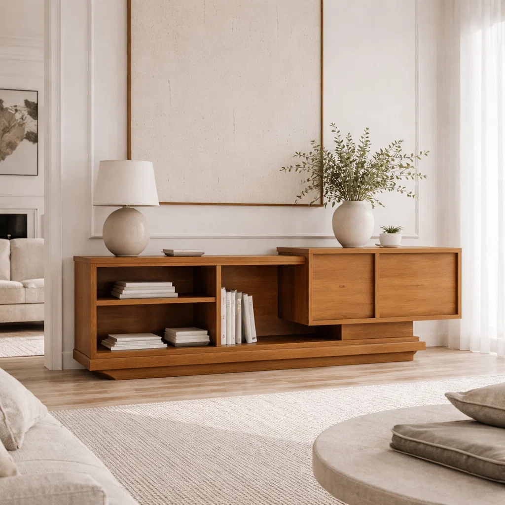 Minimalist Solid Wood Console Sideboard – Modern Entryway Storage Table - view 3 of 7