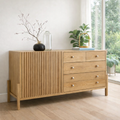 Fluted Panel Sideboard Cabinet with 4 Drawers – Contemporary Storage Console - view 1 of 7