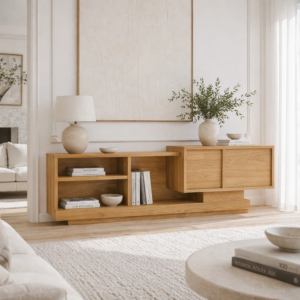 Minimalist Solid Wood Console Sideboard – Modern Entryway Storage Table - view 1 of 7