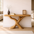 Organic Solid Wood Console Table, Sculptural Tree Base Entryway Hallway Furniture - view 1 of 7