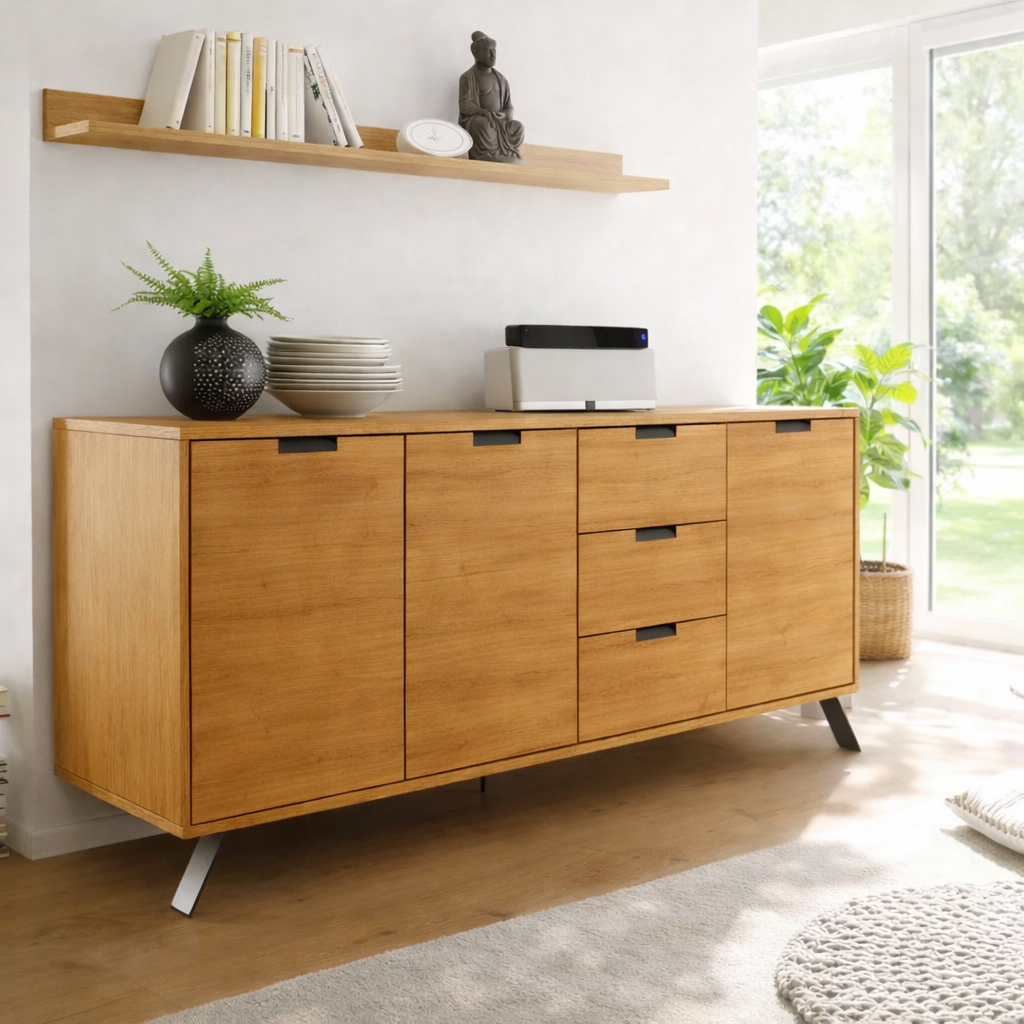 Minimalist Sideboard Cabinet with Drawers and Door Storage - view 3 of 7