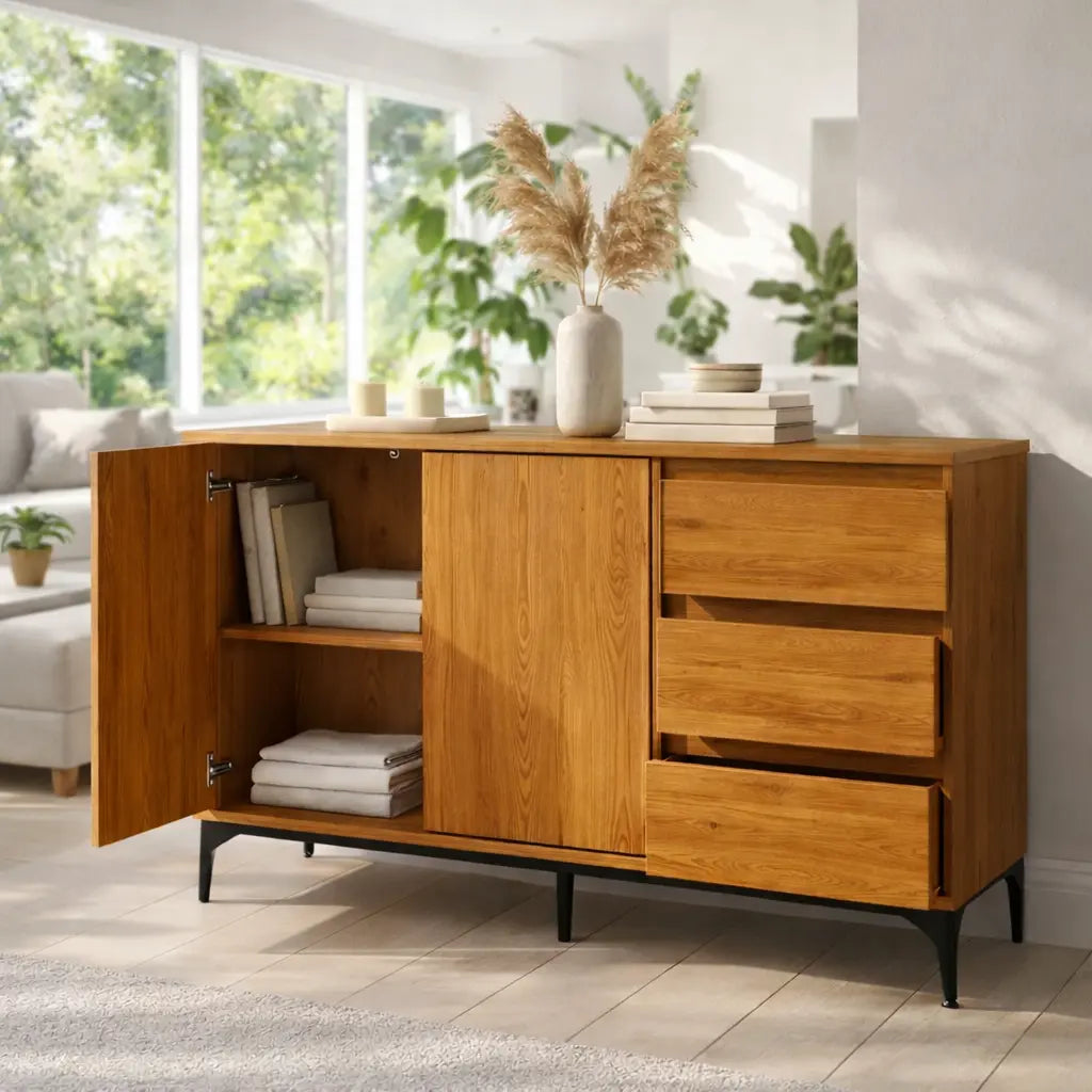 Modern Solid Wood Console Table with Storage - view 3 of 7
