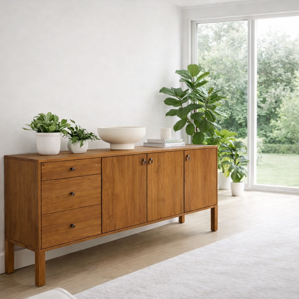 Scandinavian Sideboard Cabinet with Drawers and Doors – Clean Storage Console - view 3 of 7