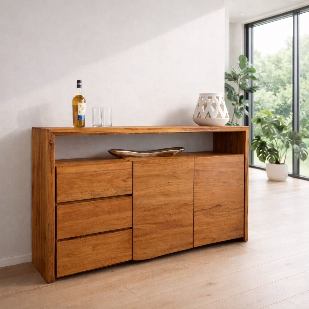 Modern Sideboard Cabinet with Drawers and Doors – Minimalist Storage Console - view 3 of 7