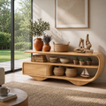 Modern Solid Wood Console Sideboard – Minimalist Storage Cabinet for Living Room - view 1 of 7