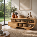Modern Solid Wood Console Sideboard – Minimalist Storage Cabinet for Living Room - view 1 of 7