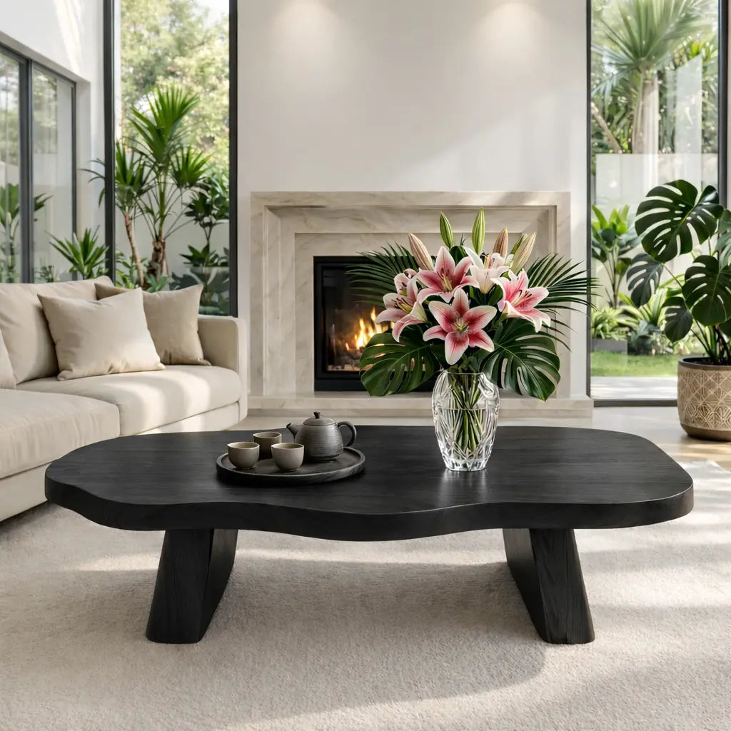Elegant Live Edge Wooden Coffee Table, Modern and Stylish Living Room Furniture - view 4 of 7