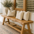 Live Edge Solid Wood Bench, Rustic Handmade Entryway and Dining Seat - view 1 of 7