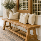 Live Edge Solid Wood Bench, Rustic Handmade Entryway and Dining Seat - view 1 of 7